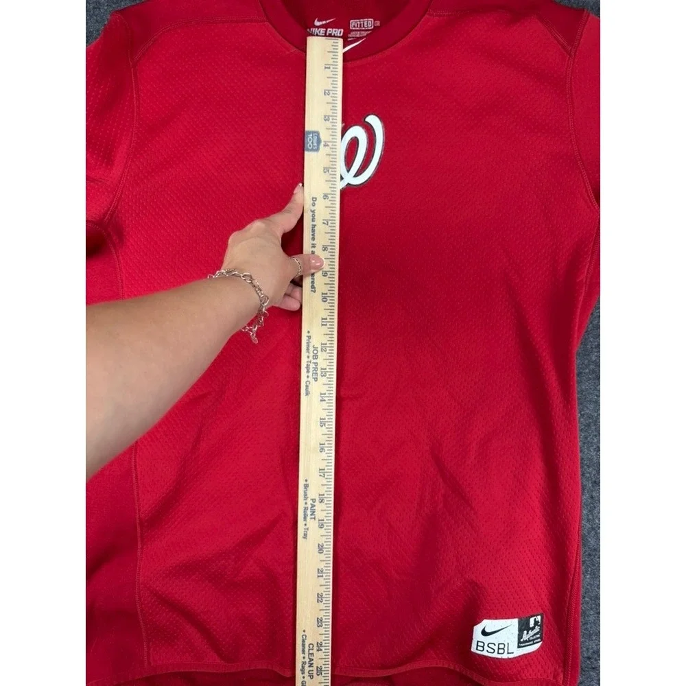 Nike Pro Washington Nationals‎ MLB Fitted Red Long Sleeve Shirt Mens XL